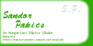 sandor papics business card