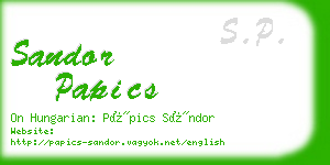 sandor papics business card